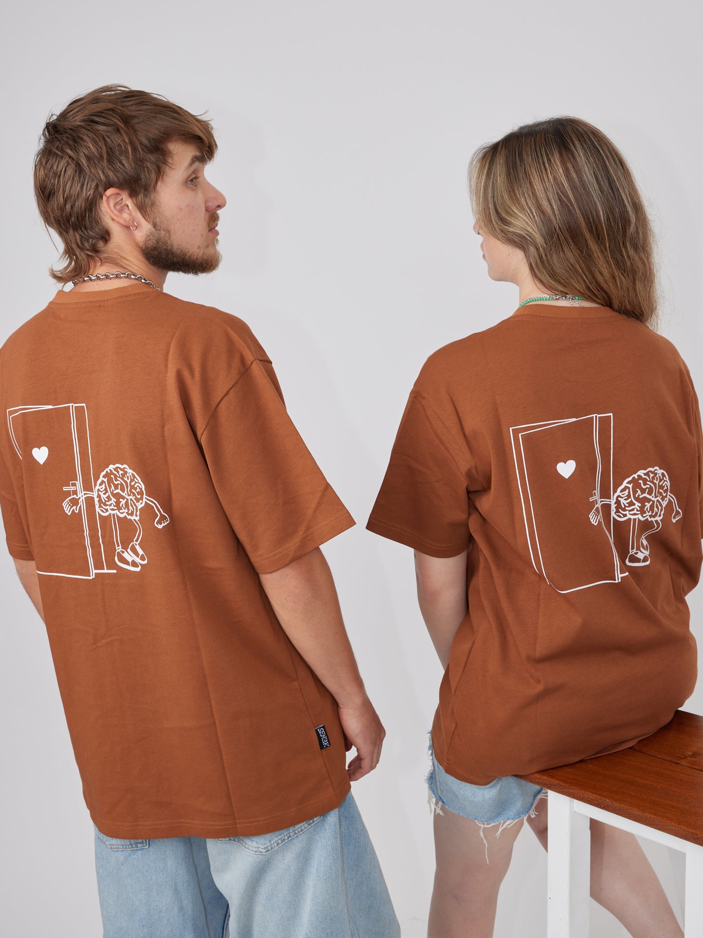 Brain-brown t shirt